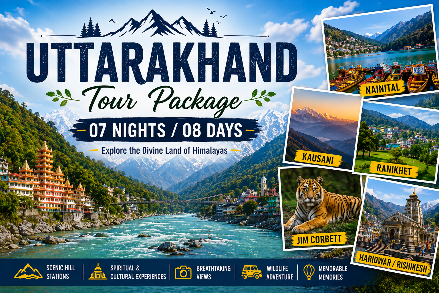 Uttarakhand Tour Package – 07 Nights / 08 Days